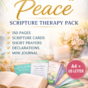 Anxiety to Peace Scripture Therapy Pack – Premium 150 Pages (Printable Cards + Journal) PDF (A4 + US Letter)