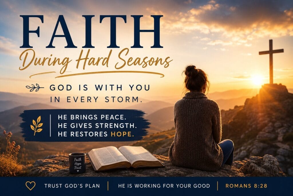 Bible Verses for Faith During Hard Seasons Christian encouragement Pinterest image