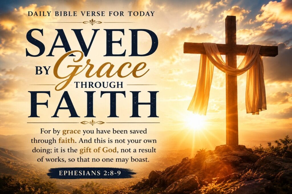 Daily Bible Verse for Today Ephesians 2:8-9 grace through faith