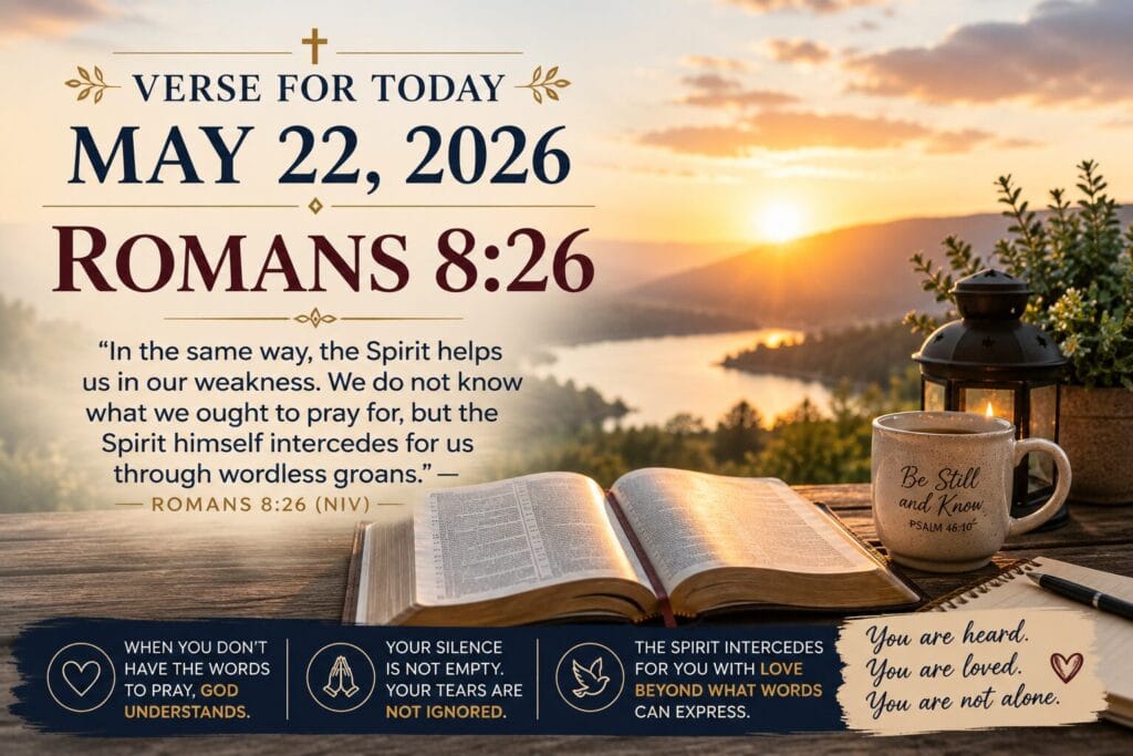 Verse for Today May 22, 2026 — Romans 8:26 Meaning and Prayer