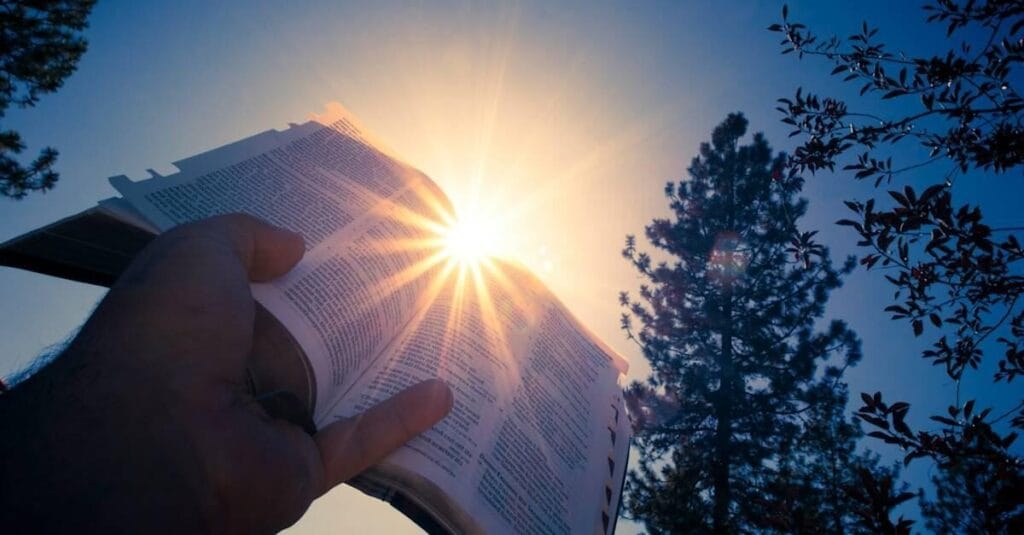 Healing Devotional for Today Christian feature image with open Bible, warm sunrise, flowers, coffee mug, and peaceful healing atmosphere.