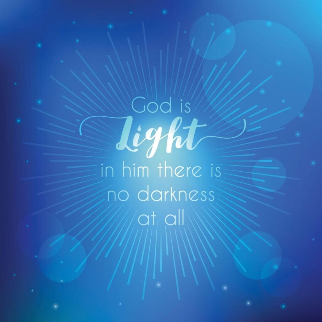 A peaceful Christian banner representing the God will never leave you verse for daily prayer